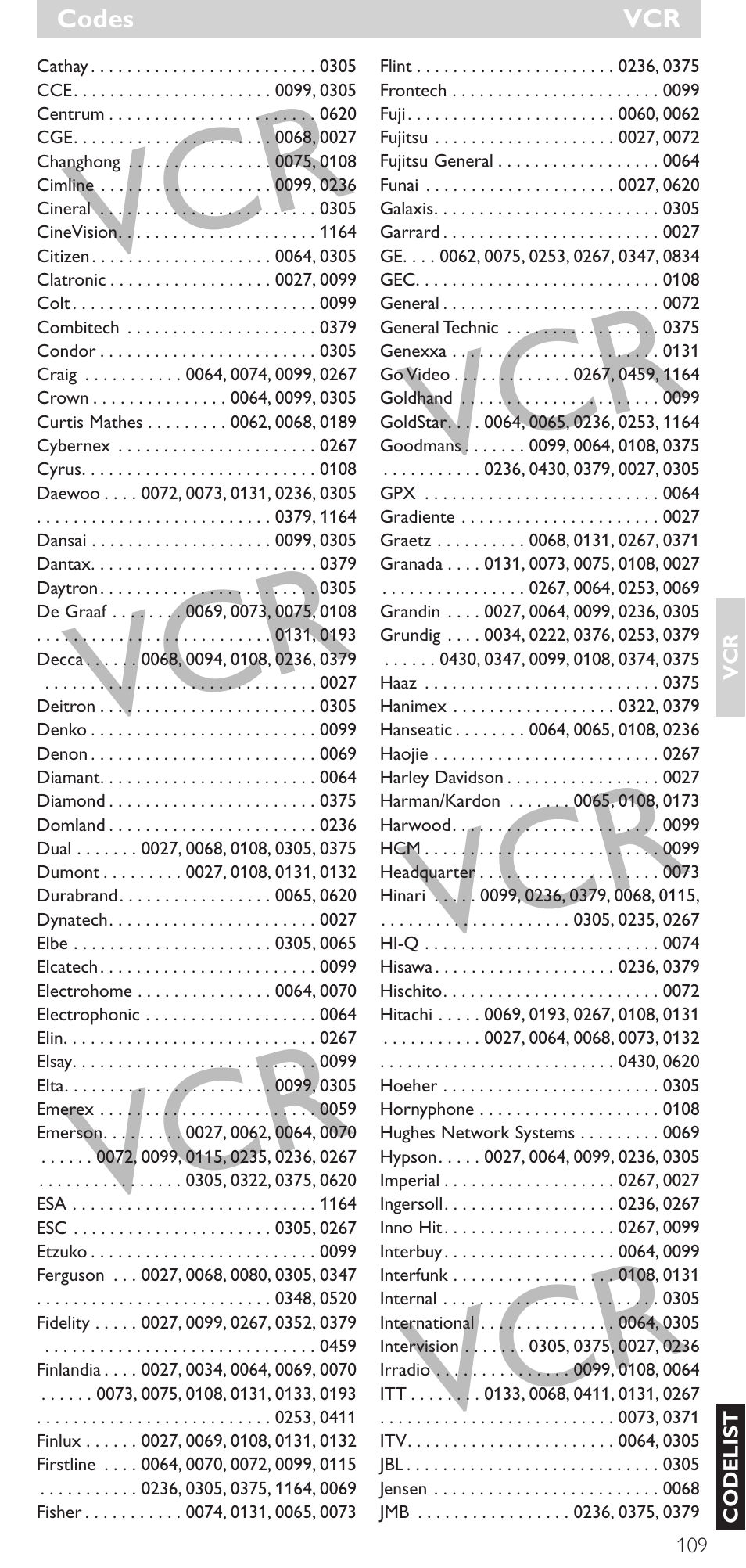 Philips Mando a distancia universal User Manual | Page 109 / 120