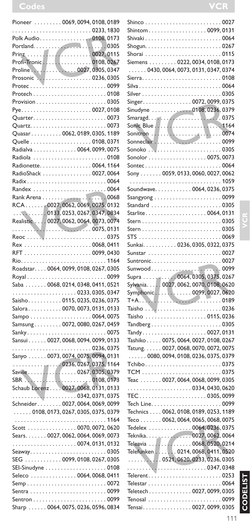 Philips Mando a distancia universal User Manual | Page 111 / 120