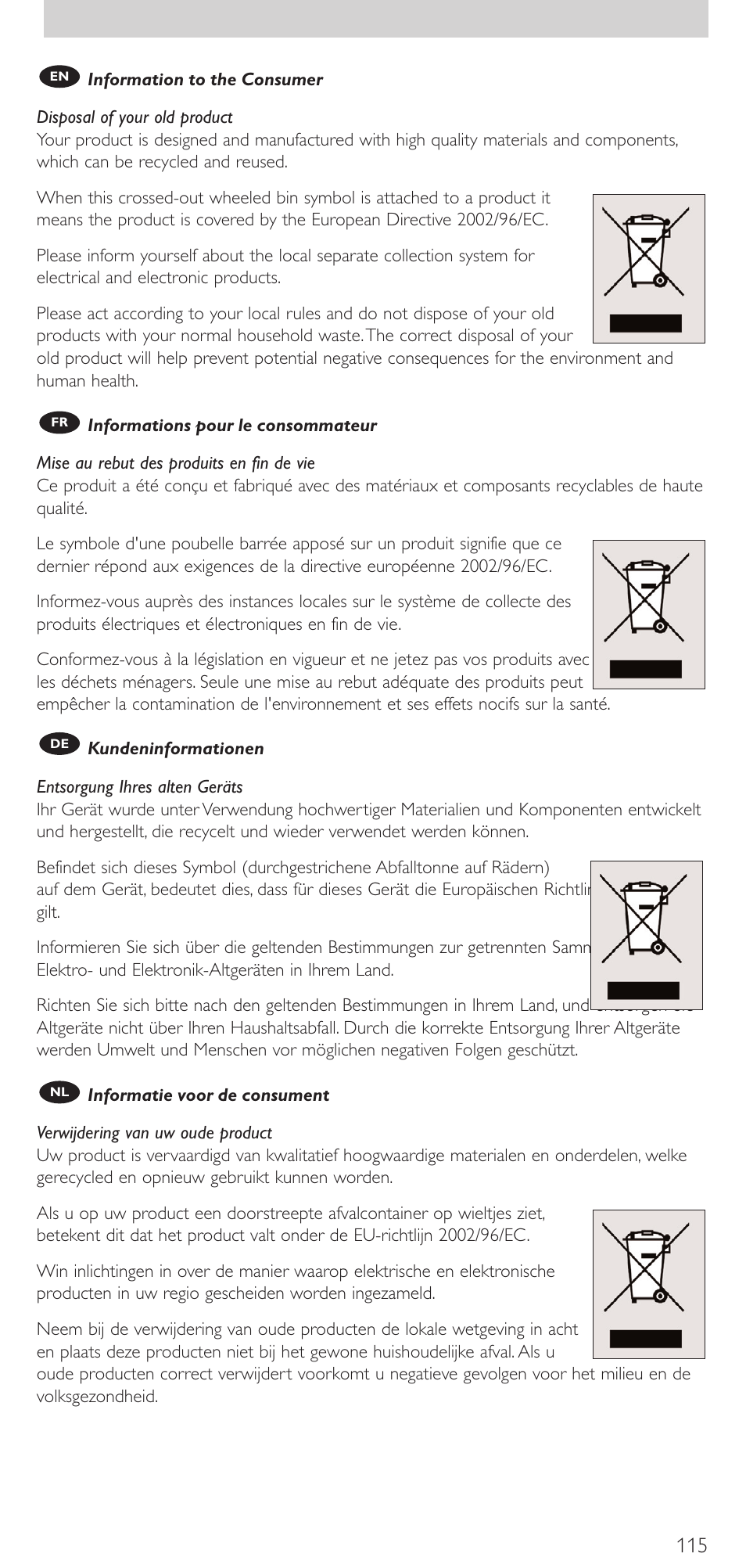 Philips Mando a distancia universal User Manual | Page 115 / 120