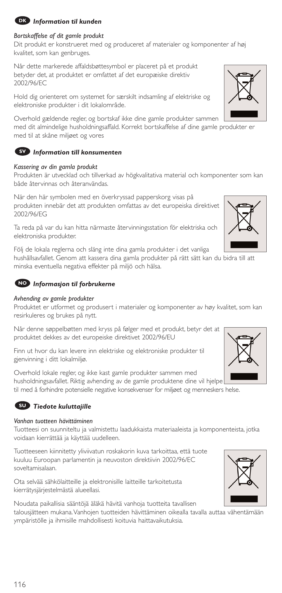 Philips Mando a distancia universal User Manual | Page 116 / 120