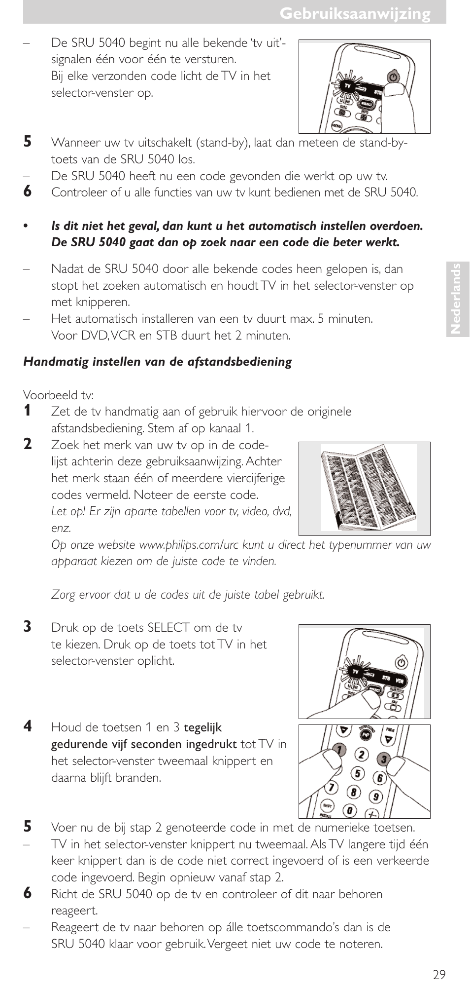 Gebruiksaanwijzing | Philips Mando a distancia universal User Manual | Page 29 / 120