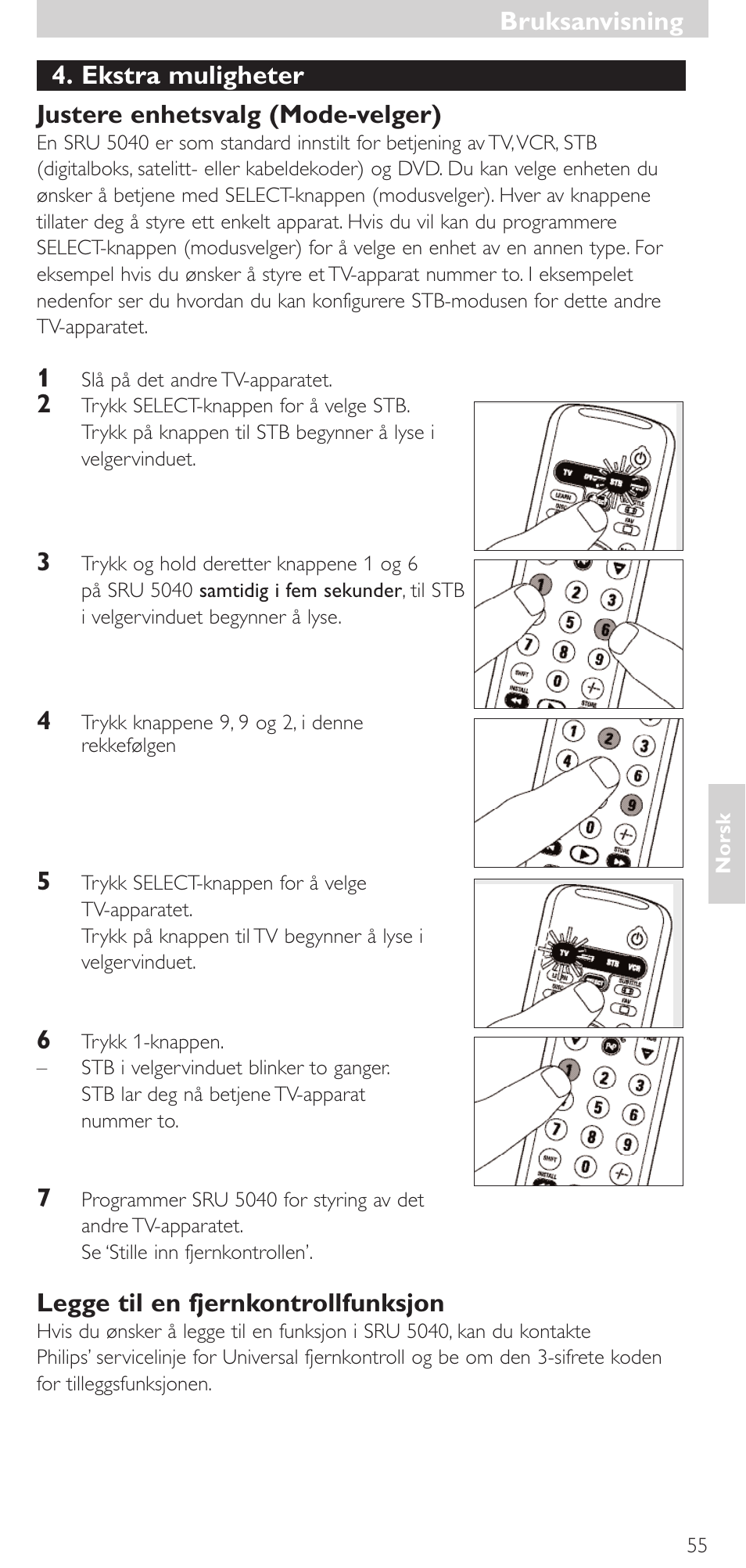 Philips Mando a distancia universal User Manual | Page 55 / 120