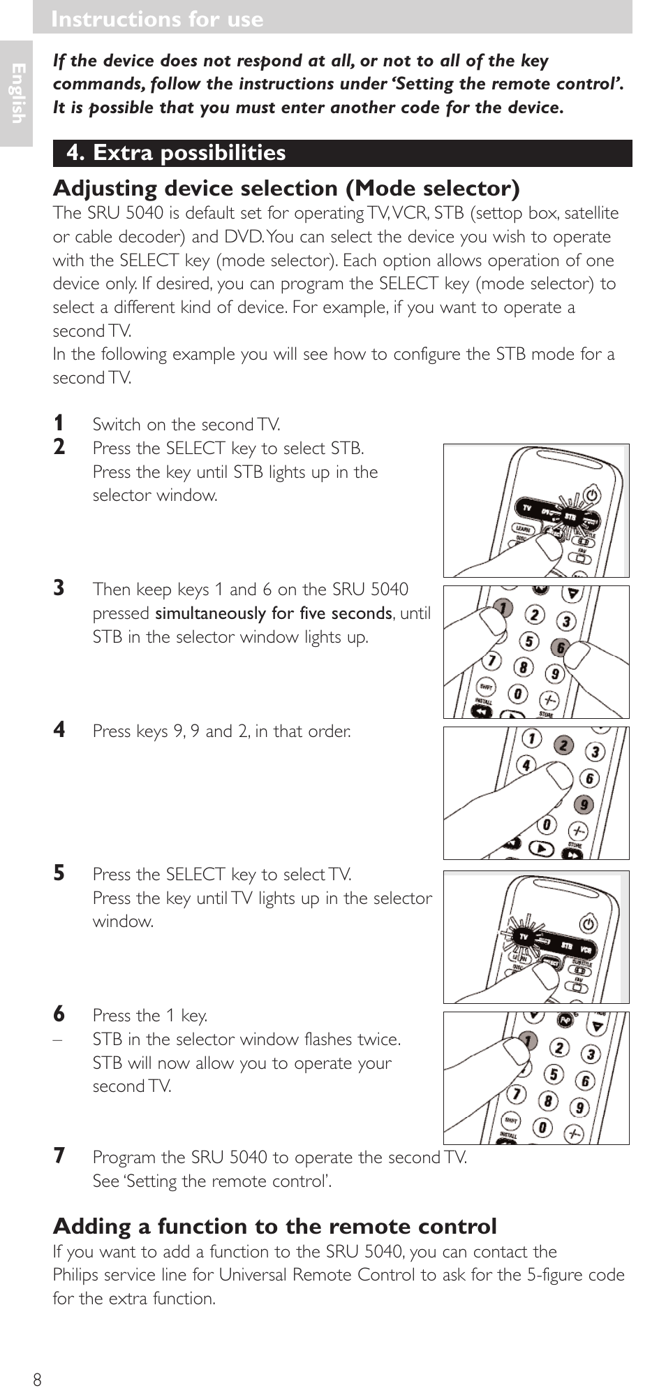 Philips Mando a distancia universal User Manual | Page 8 / 120