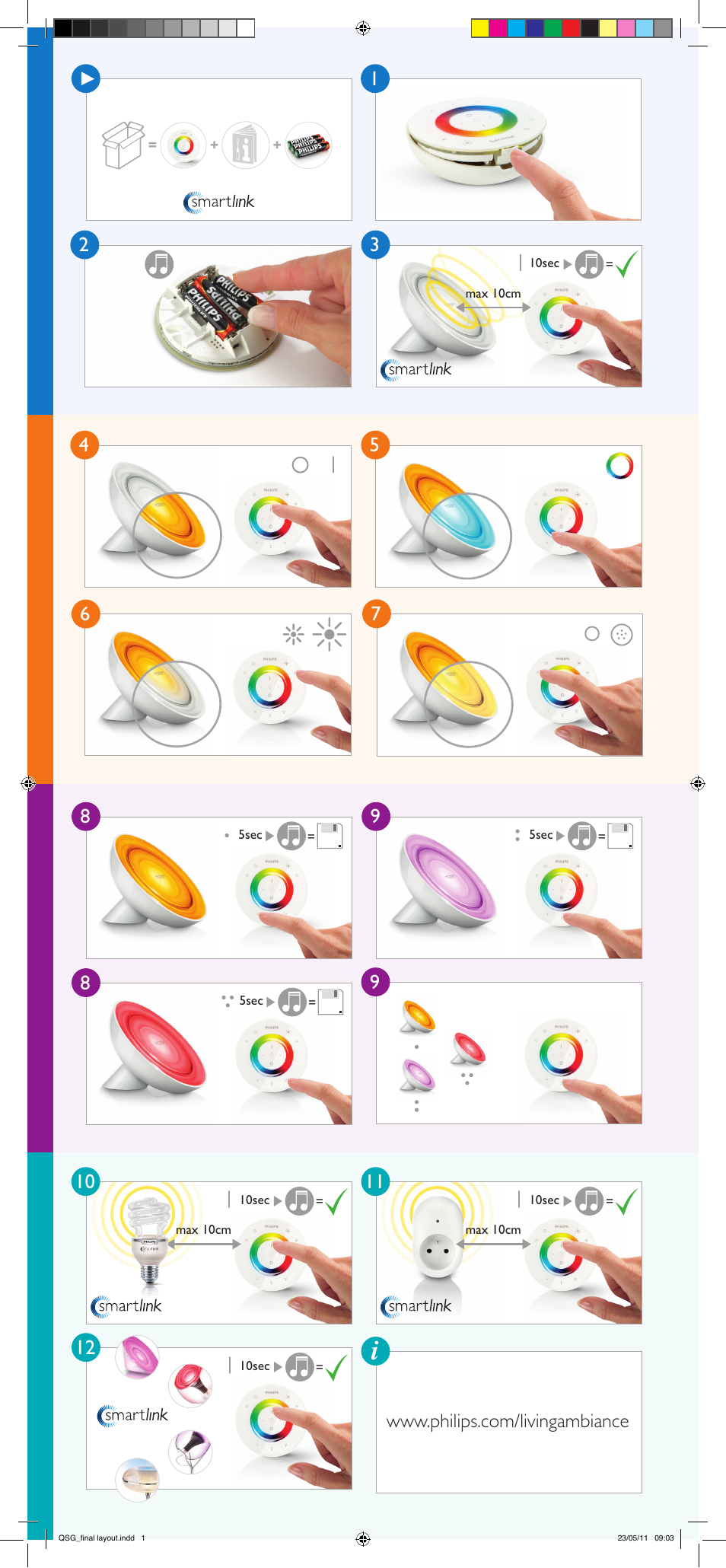 Philips LivingColors Bloom blanca con mando a distancia User Manual | 2 pages