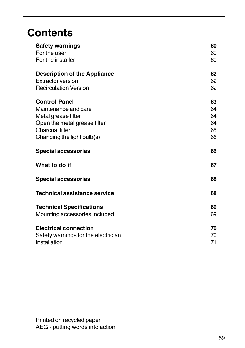 AEG COOKER HOOD DF6260-ML/1 User Manual | Page 59 / 80