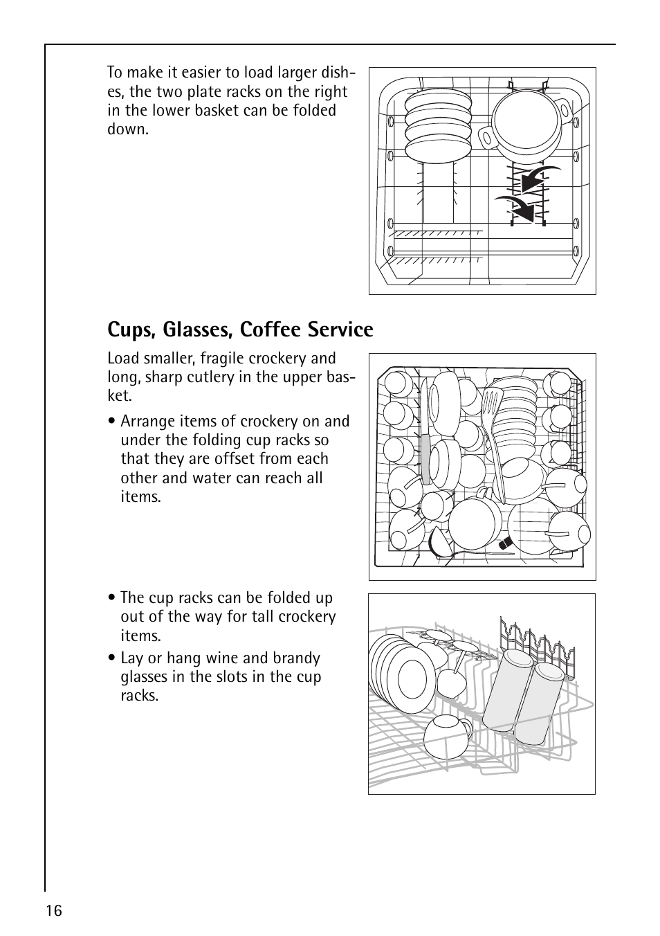 Cups, glasses, coffee service | AEG FAVORIT 40850 User Manual | Page 16 / 44