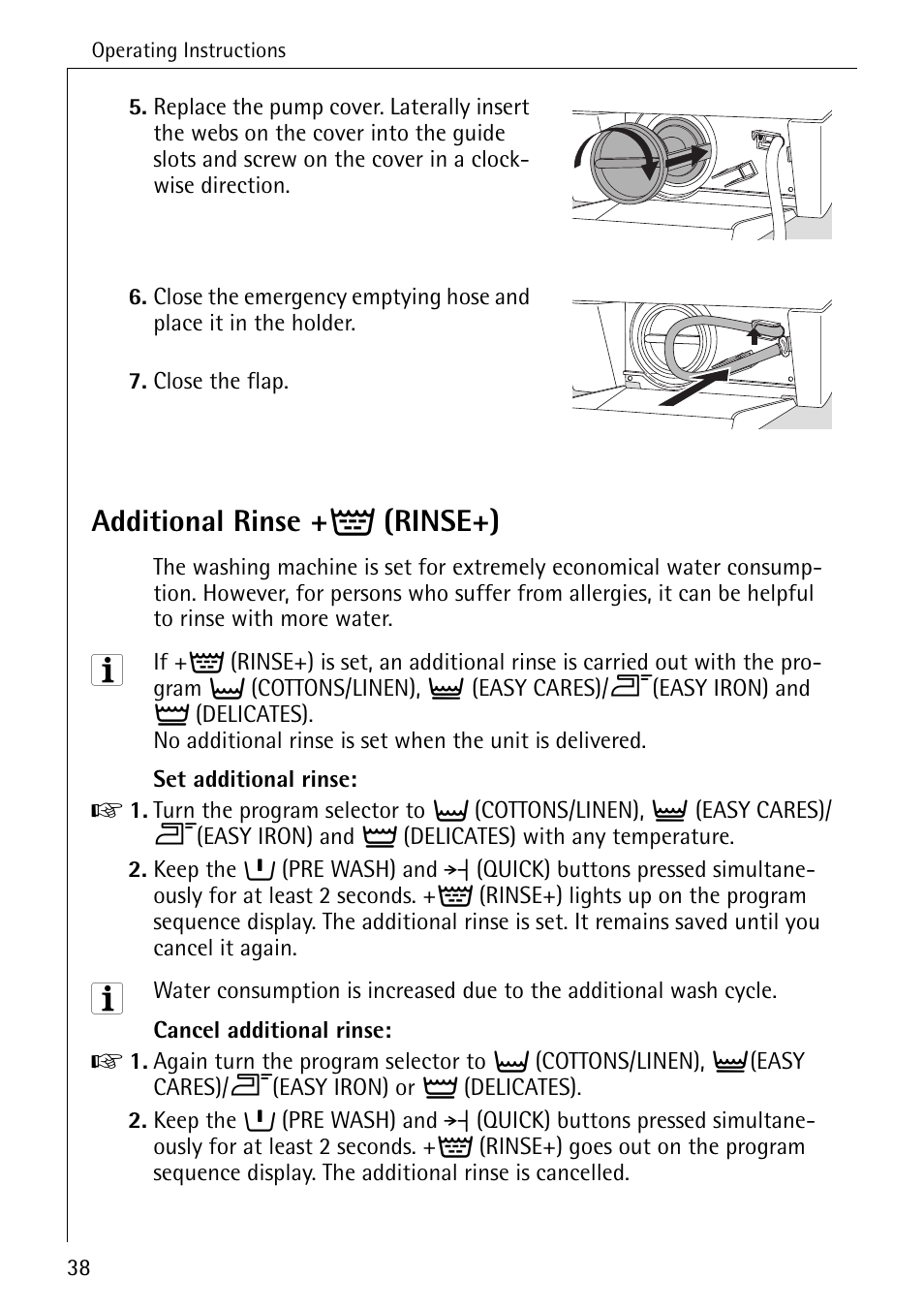 Additional rinse + á (rinse+) | AEG KO-LAVAMAT 72640 User Manual | Page 38 / 56