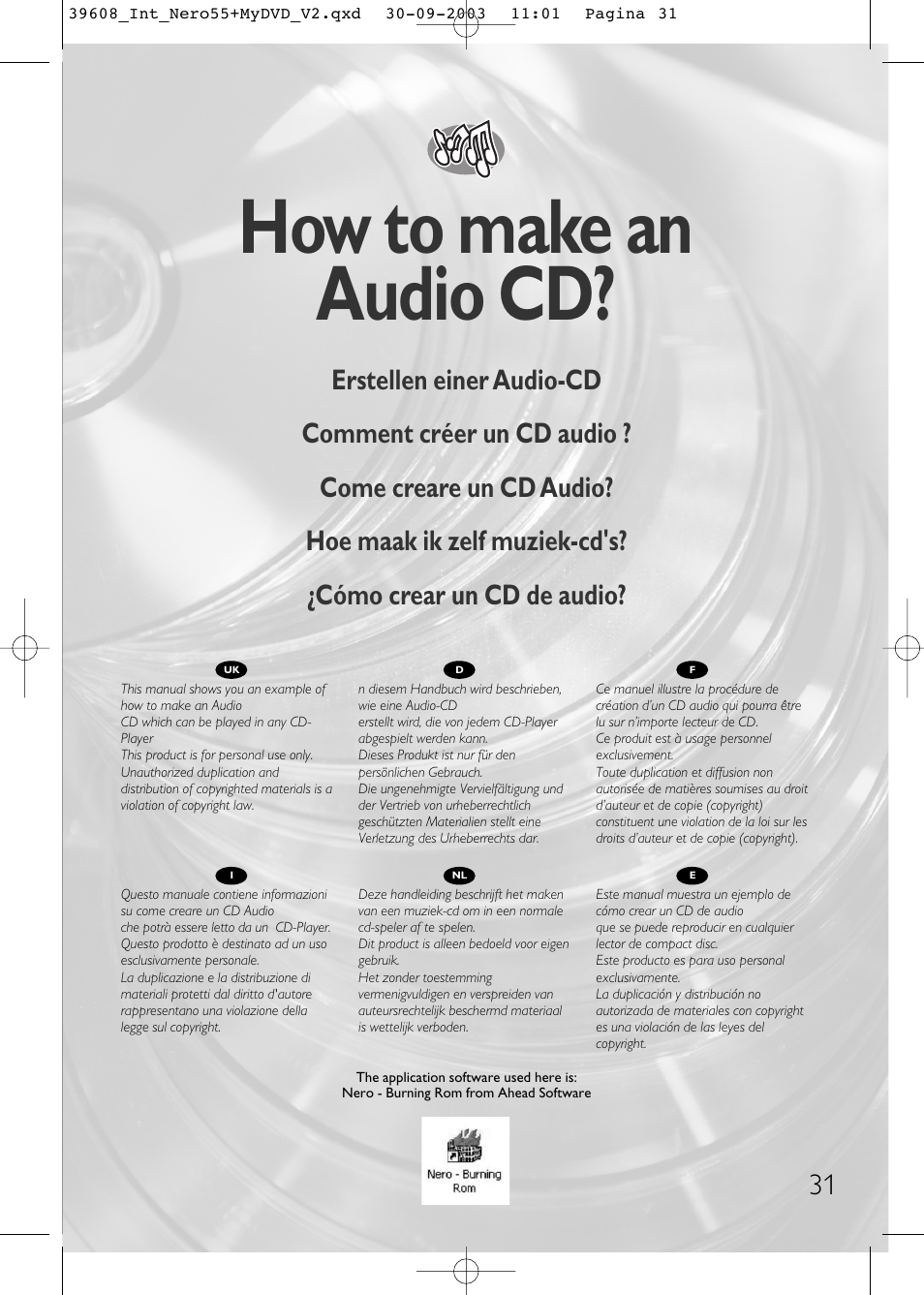 How to make an audio cd | Philips Unidad interna User Manual | Page 31 / 56