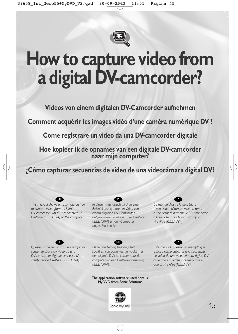 How to capture video from a digital dv-camcorder | Philips Unidad interna User Manual | Page 45 / 56