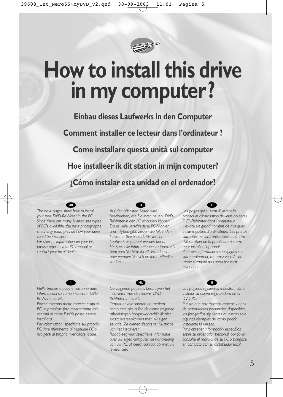 How to install this drive in my computer | Philips Unidad interna User Manual | Page 5 / 56