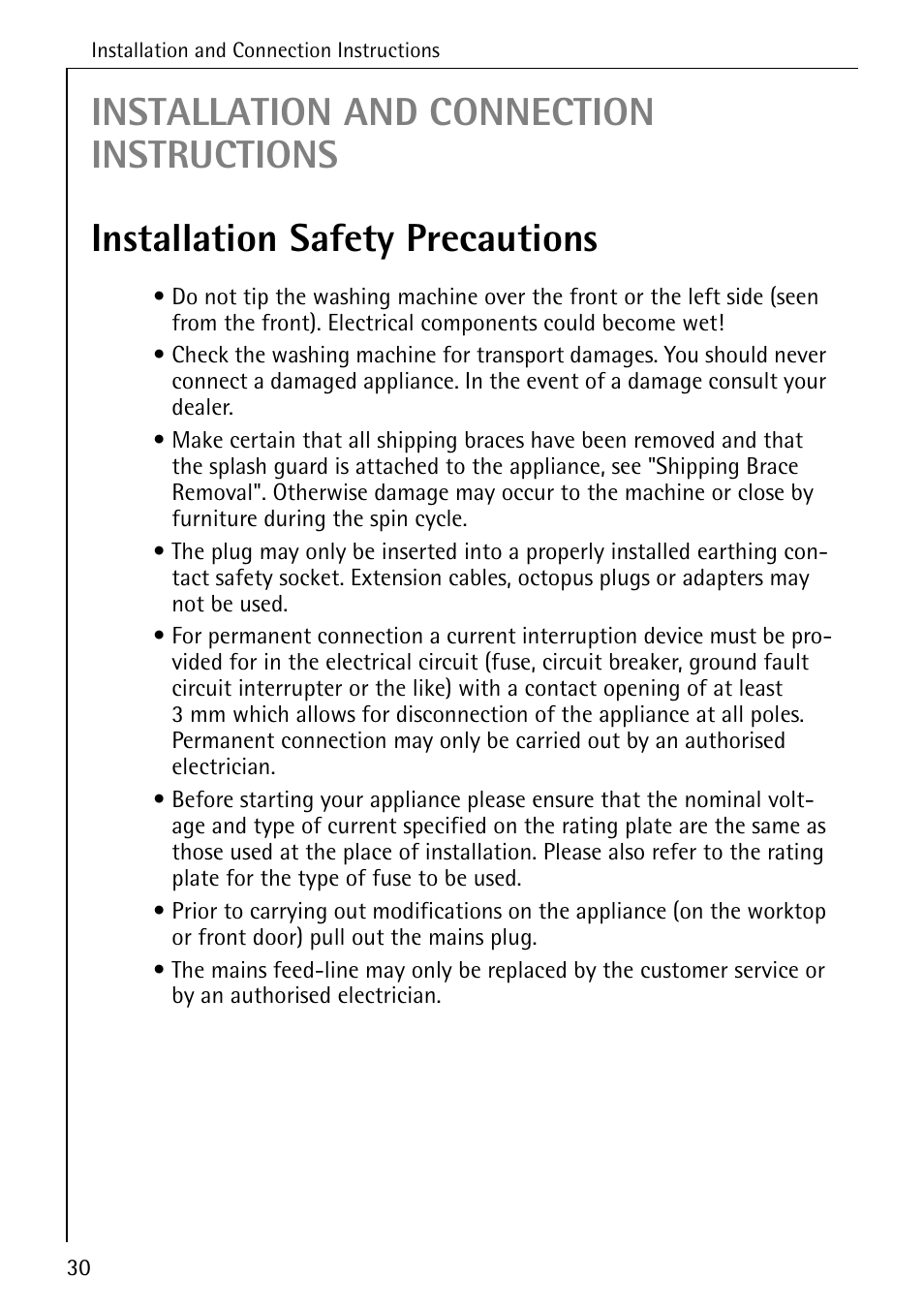 AEG LAVAMAT W 1030 User Manual | Page 30 / 44