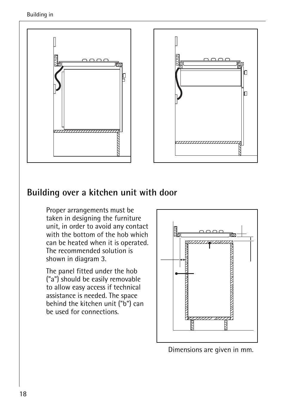 12 building over a kitchen unit with door | AEG 35601G User Manual | Page 18 / 26