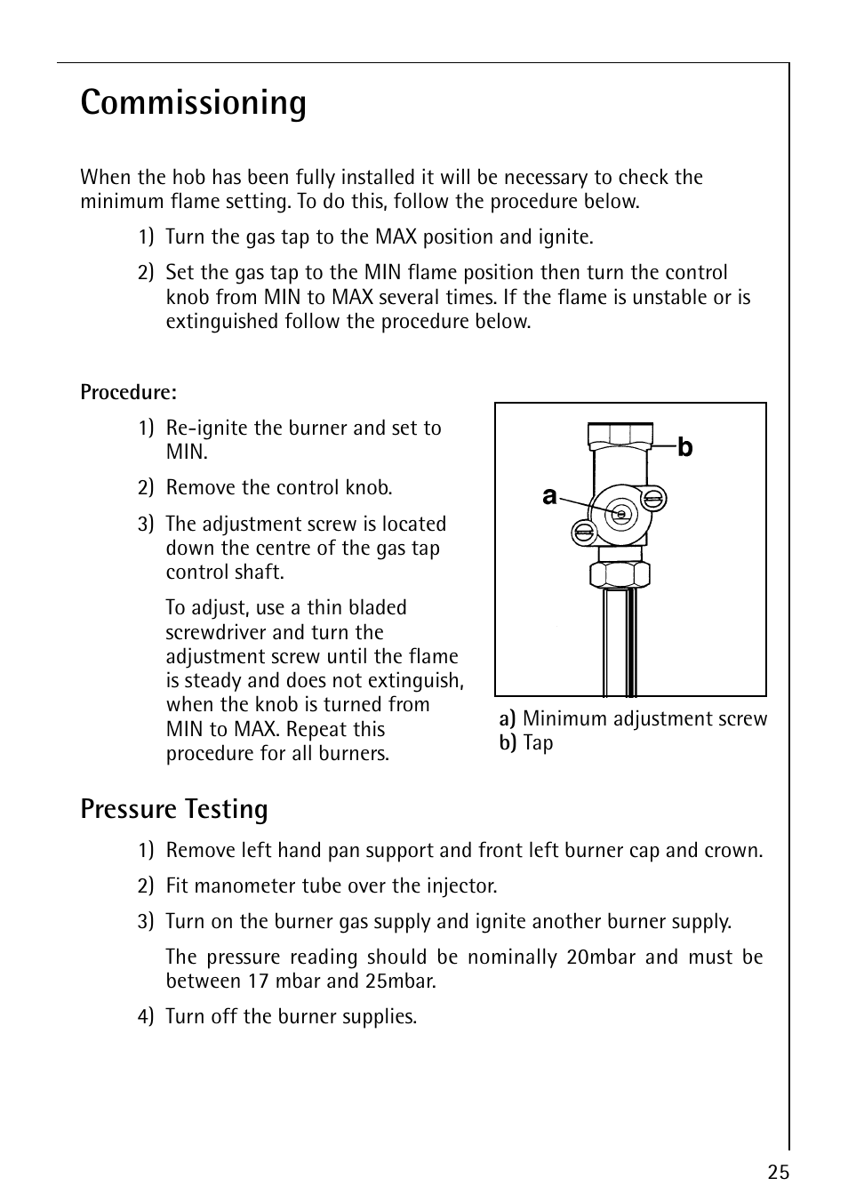 Commissioning | AEG 35601G User Manual | Page 25 / 26