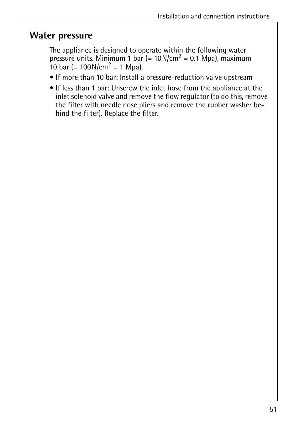 Water pressure | AEG LAVAMAT 86741 User Manual | Page 51 / 60