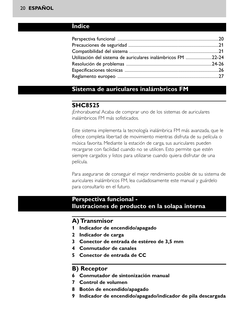 Philips Auriculares Hi-Fi inalámbricos User Manual | Page 4 / 14