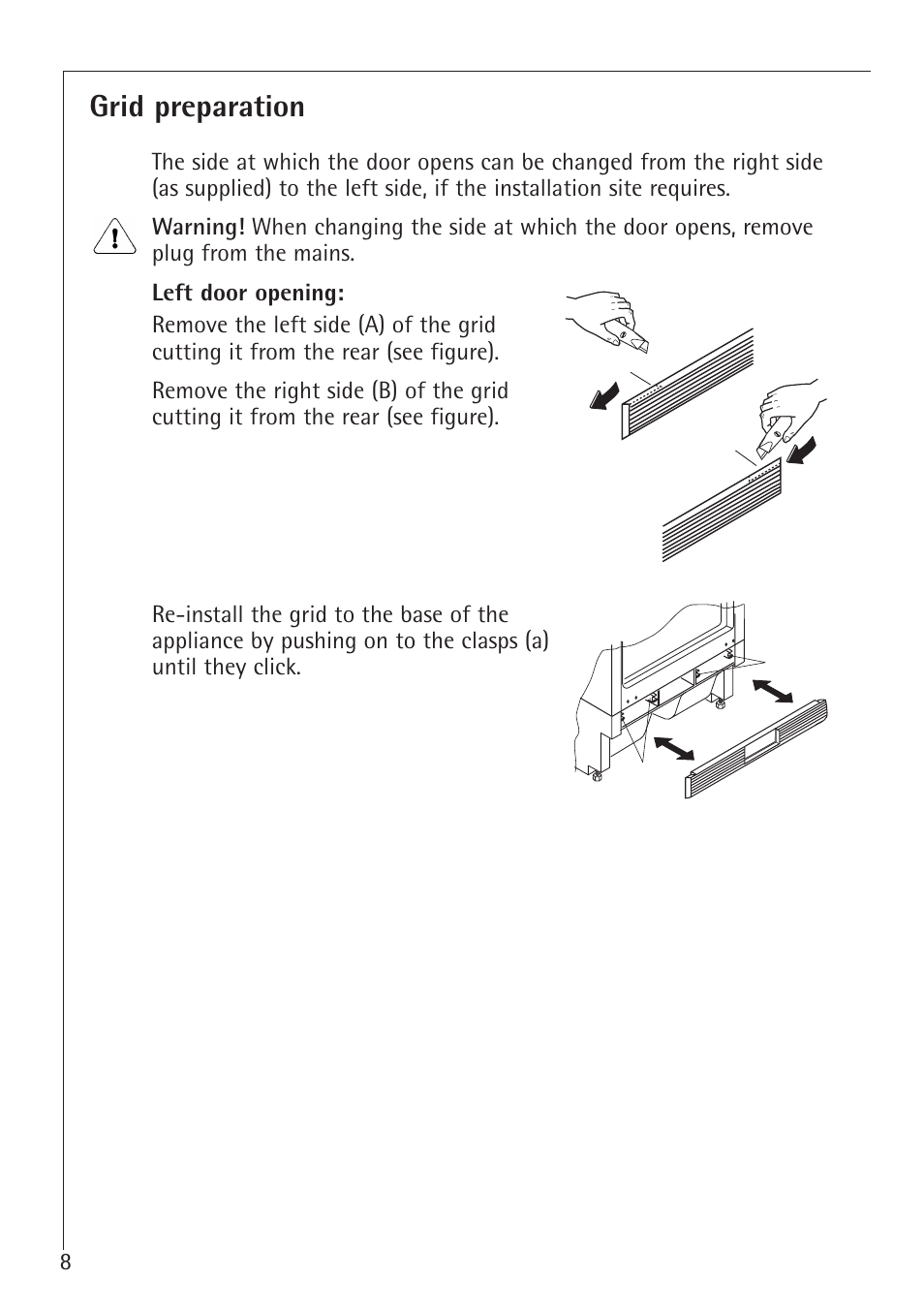 Grid preparation | AEG 66000I User Manual | Page 8 / 28