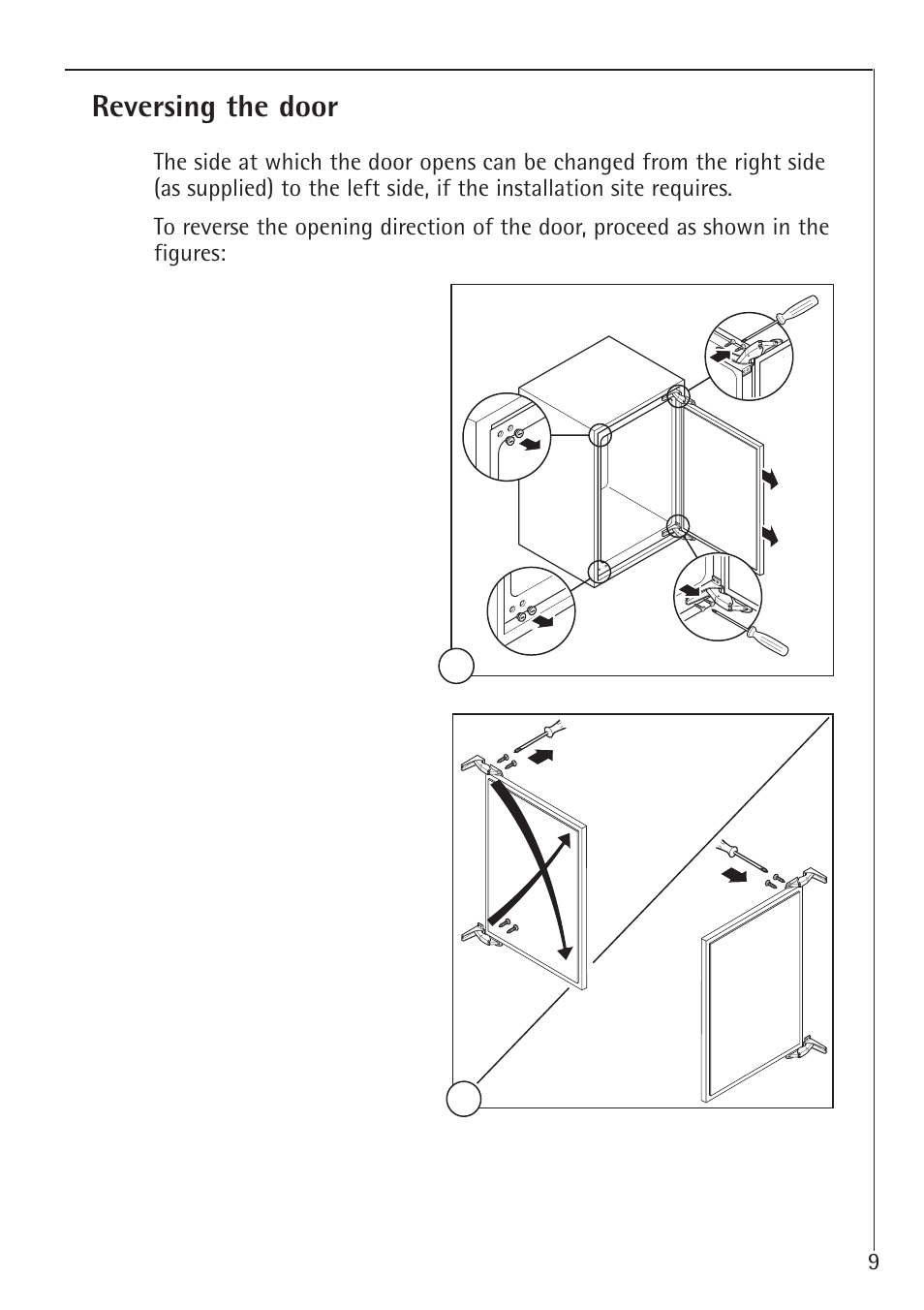 Reversing the door | AEG 66000I User Manual | Page 9 / 28