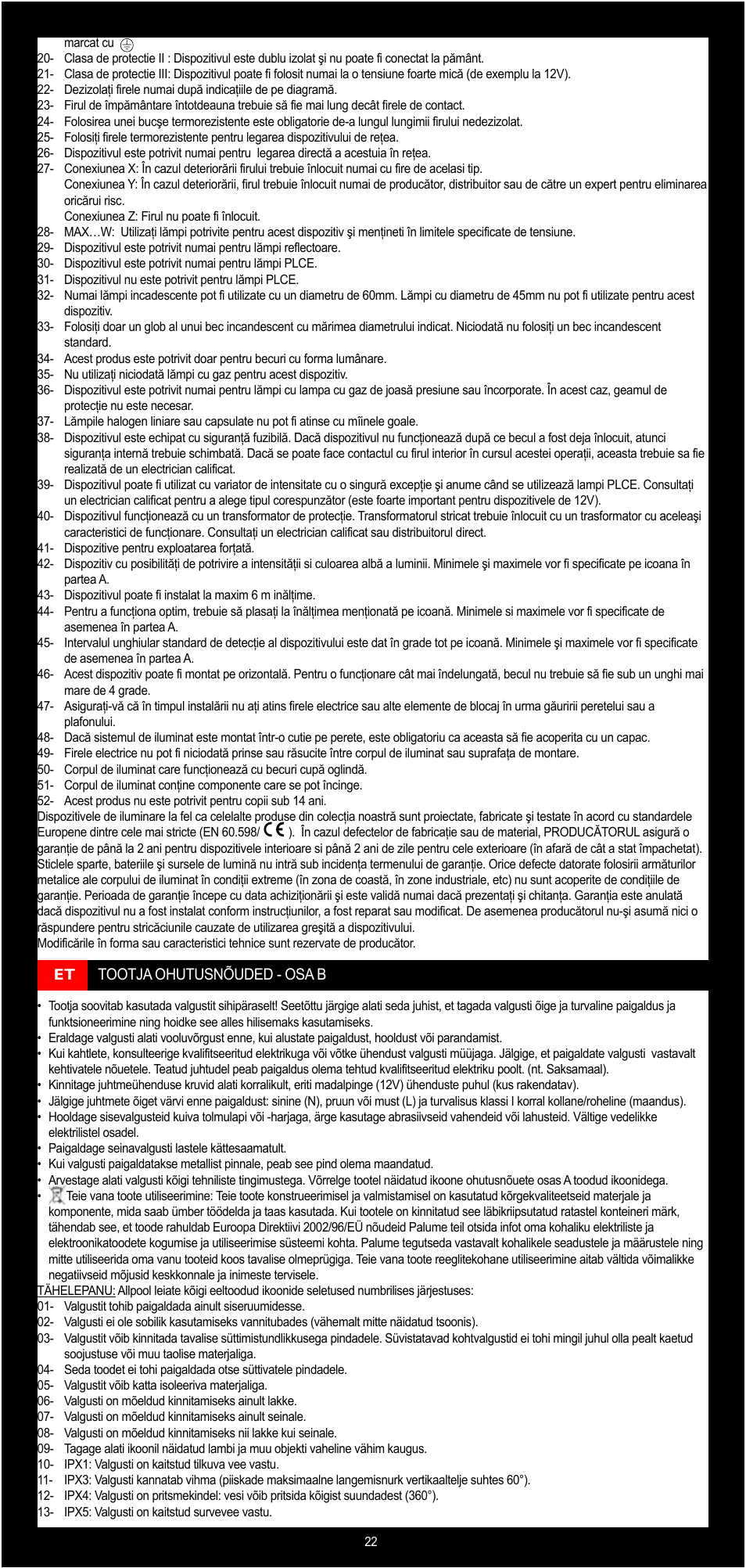 Philips Lirio Foco User Manual | Page 22 / 33