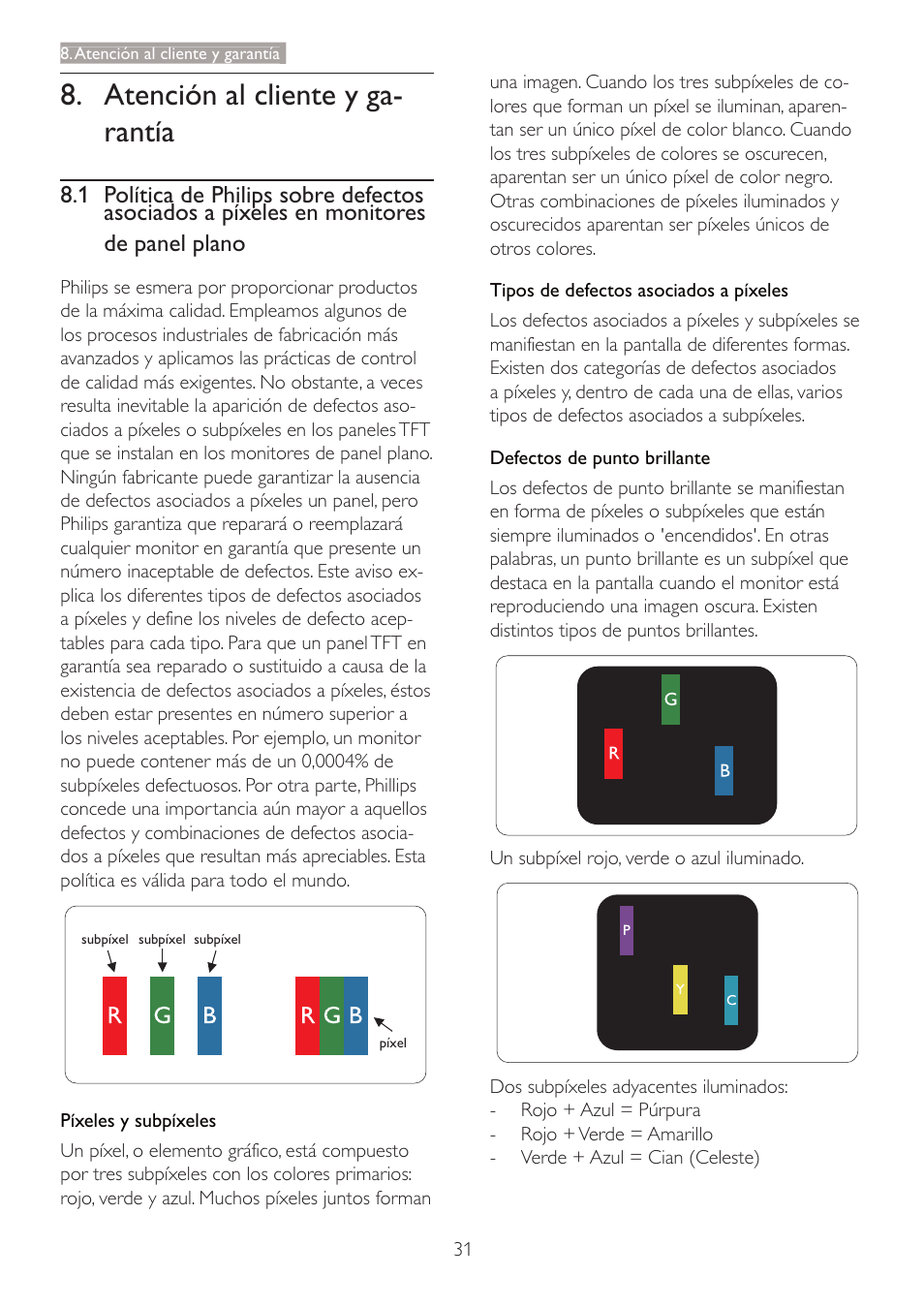 Atención al cliente y ga- rantía | Philips 227E3Q User Manual | Page 32 / 44