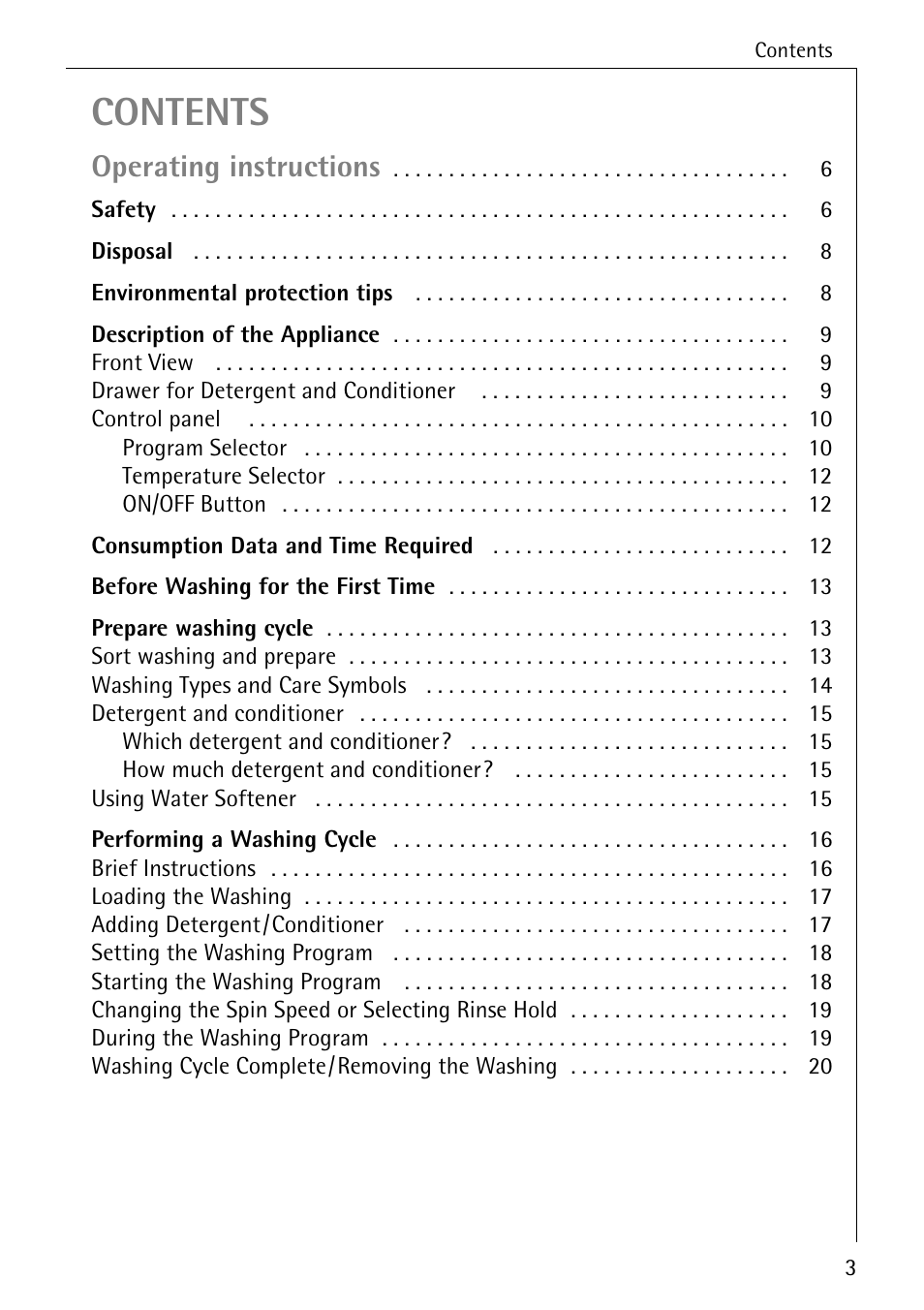 AEG LAVAMAT W 1020 User Manual | Page 3 / 44