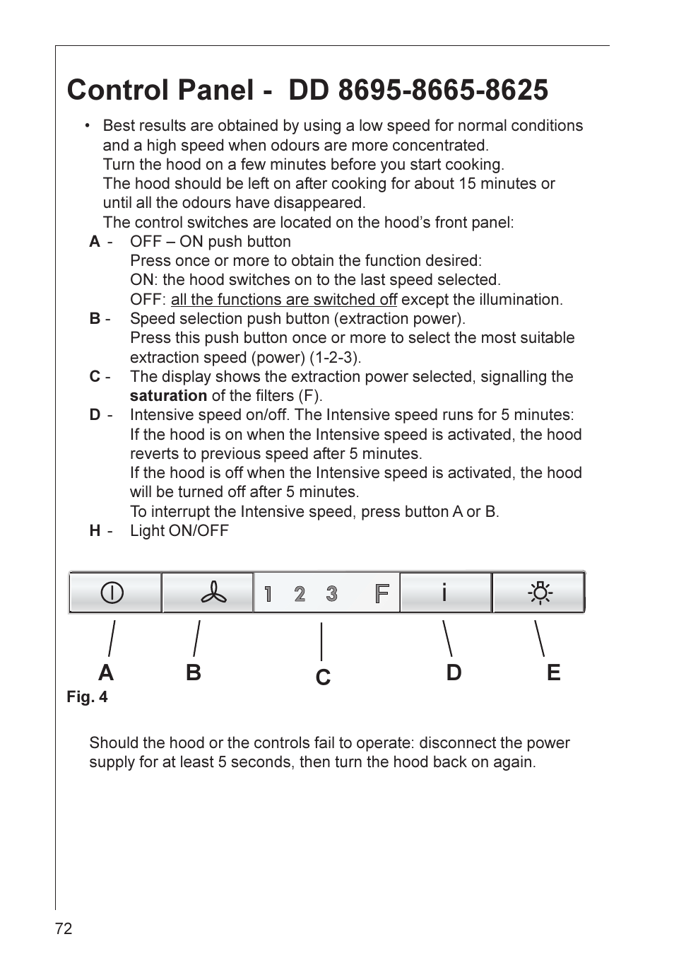 Ab c d e | AEG DD 8695 User Manual | Page 11 / 23