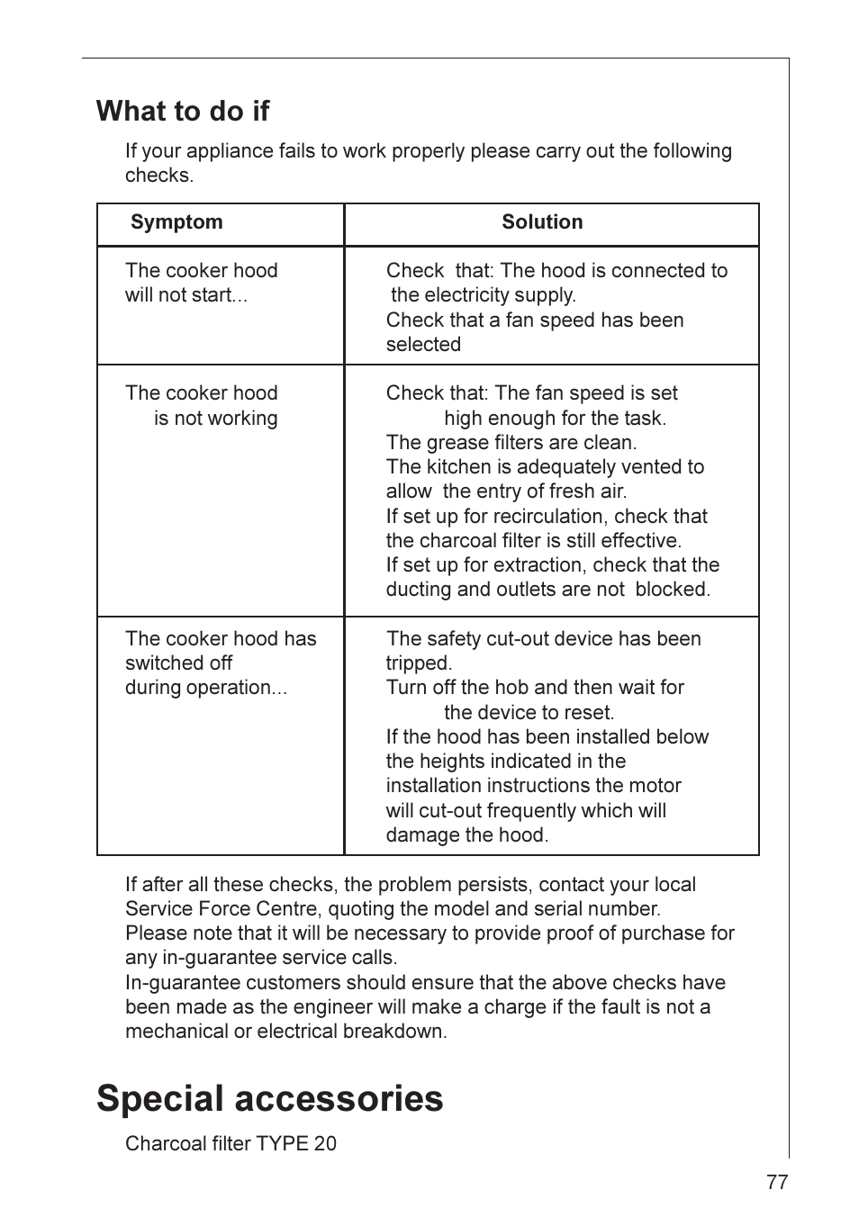 Special accessories, What to do if | AEG DD 8695 User Manual | Page 16 / 23