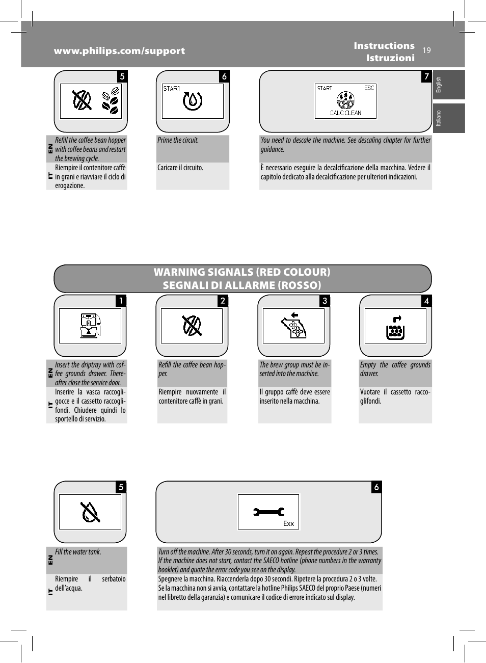 Philips Saeco Minuto Cafetera expreso súper automática User Manual | Page 19 / 96