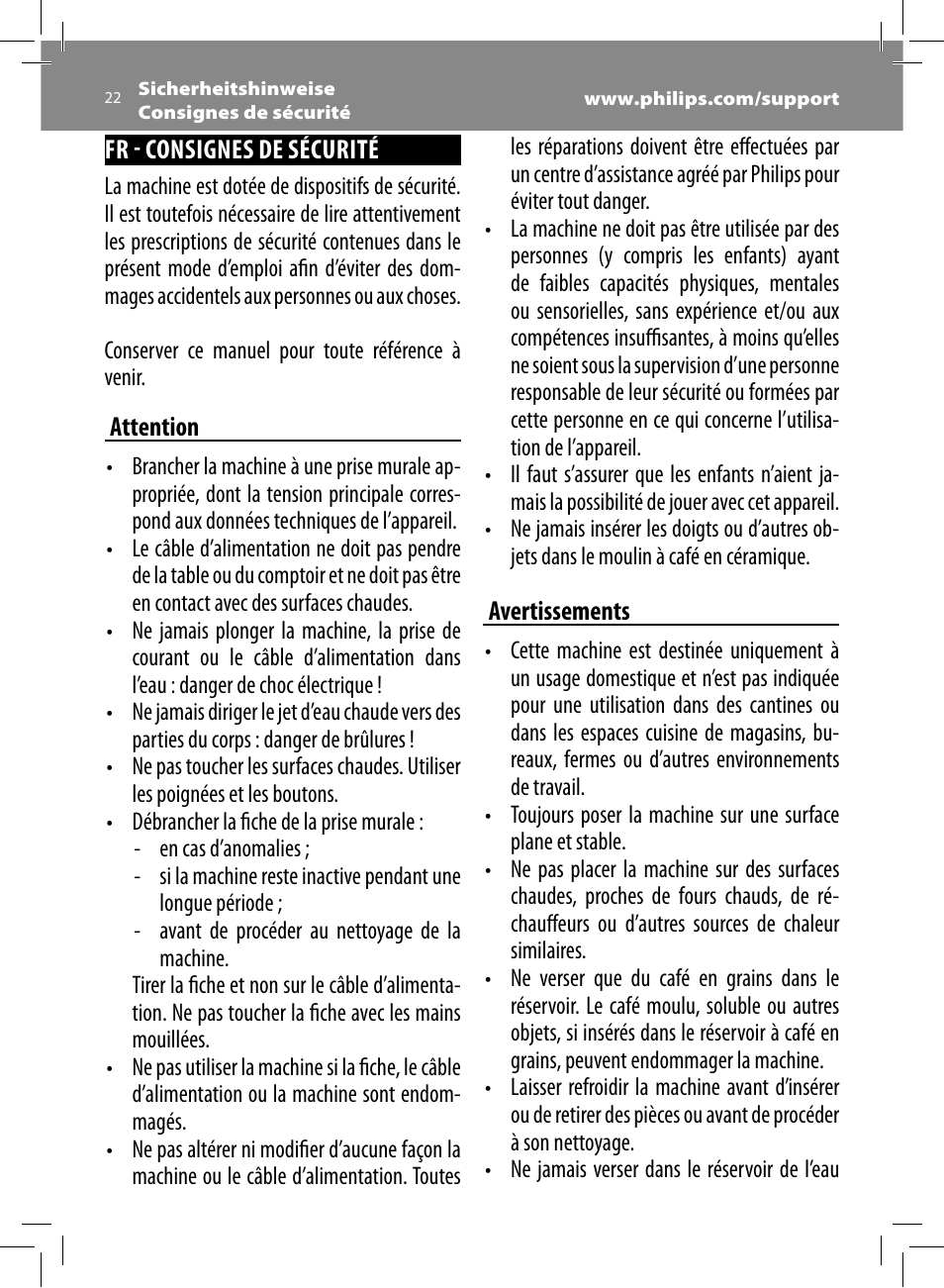 Philips Saeco Minuto Cafetera expreso súper automática User Manual | Page 22 / 96
