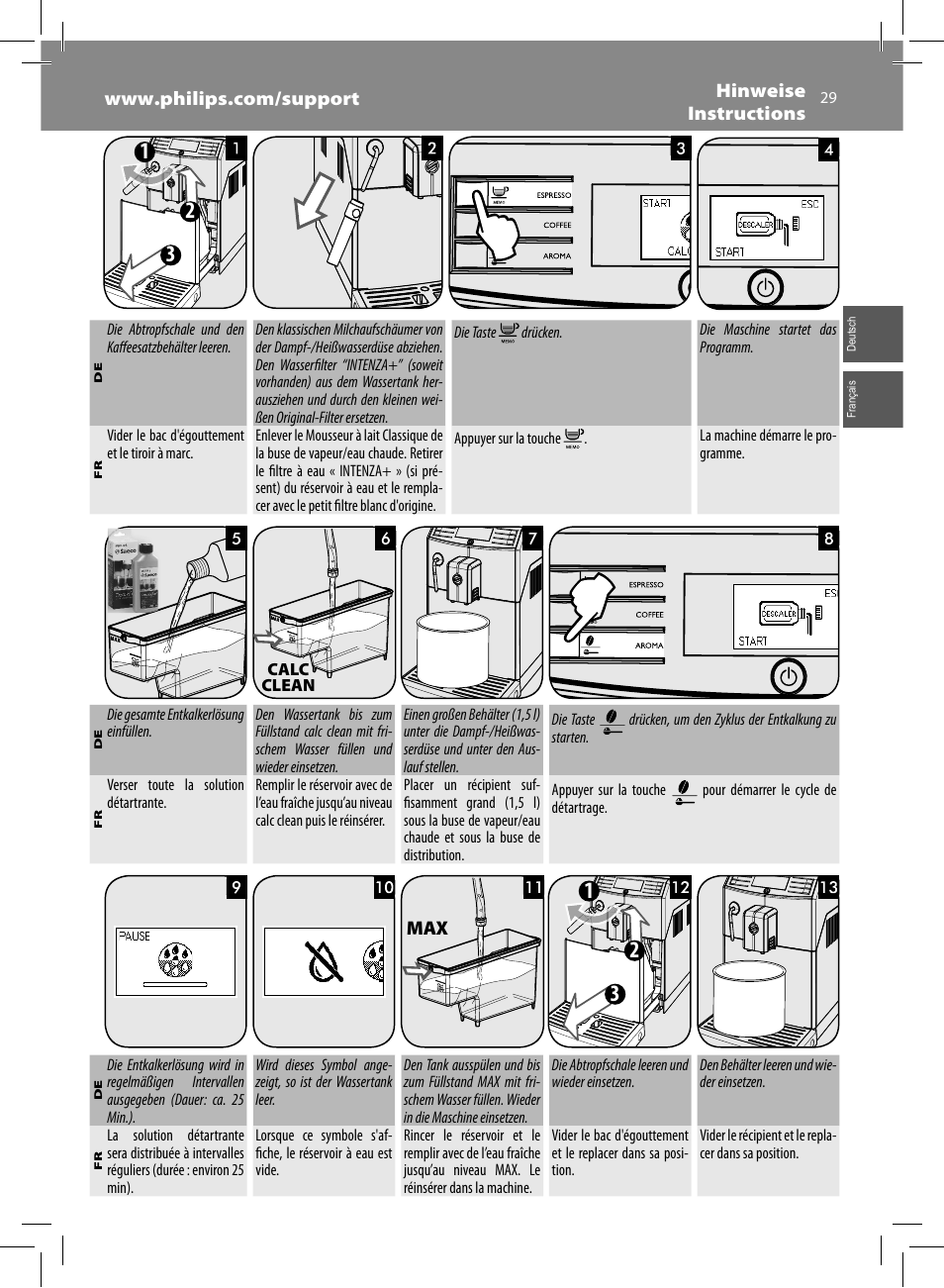 Philips Saeco Minuto Cafetera expreso súper automática User Manual | Page 29 / 96