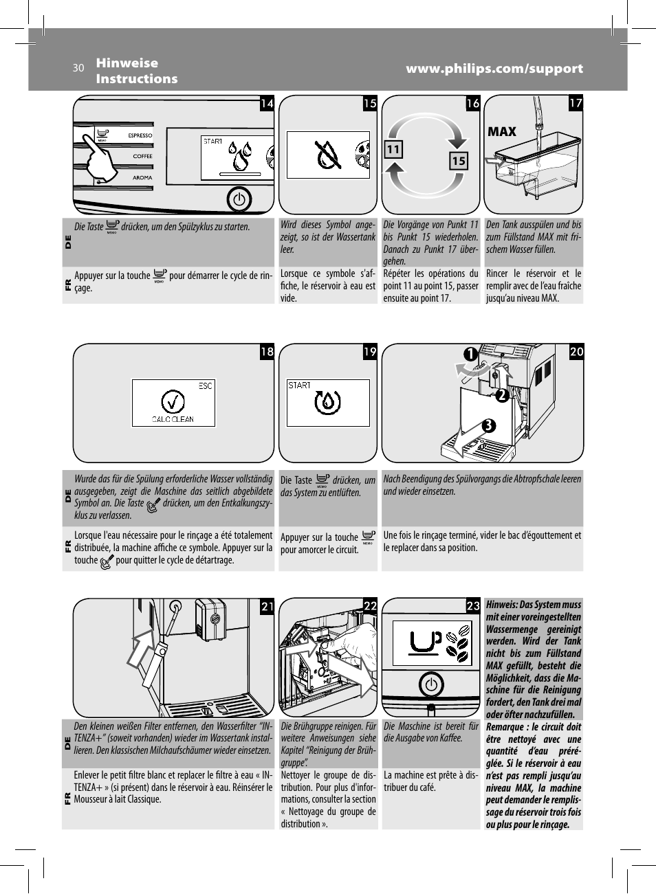 Philips Saeco Minuto Cafetera expreso súper automática User Manual | Page 30 / 96