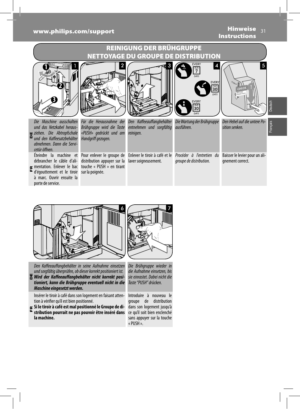 Philips Saeco Minuto Cafetera expreso súper automática User Manual | Page 31 / 96