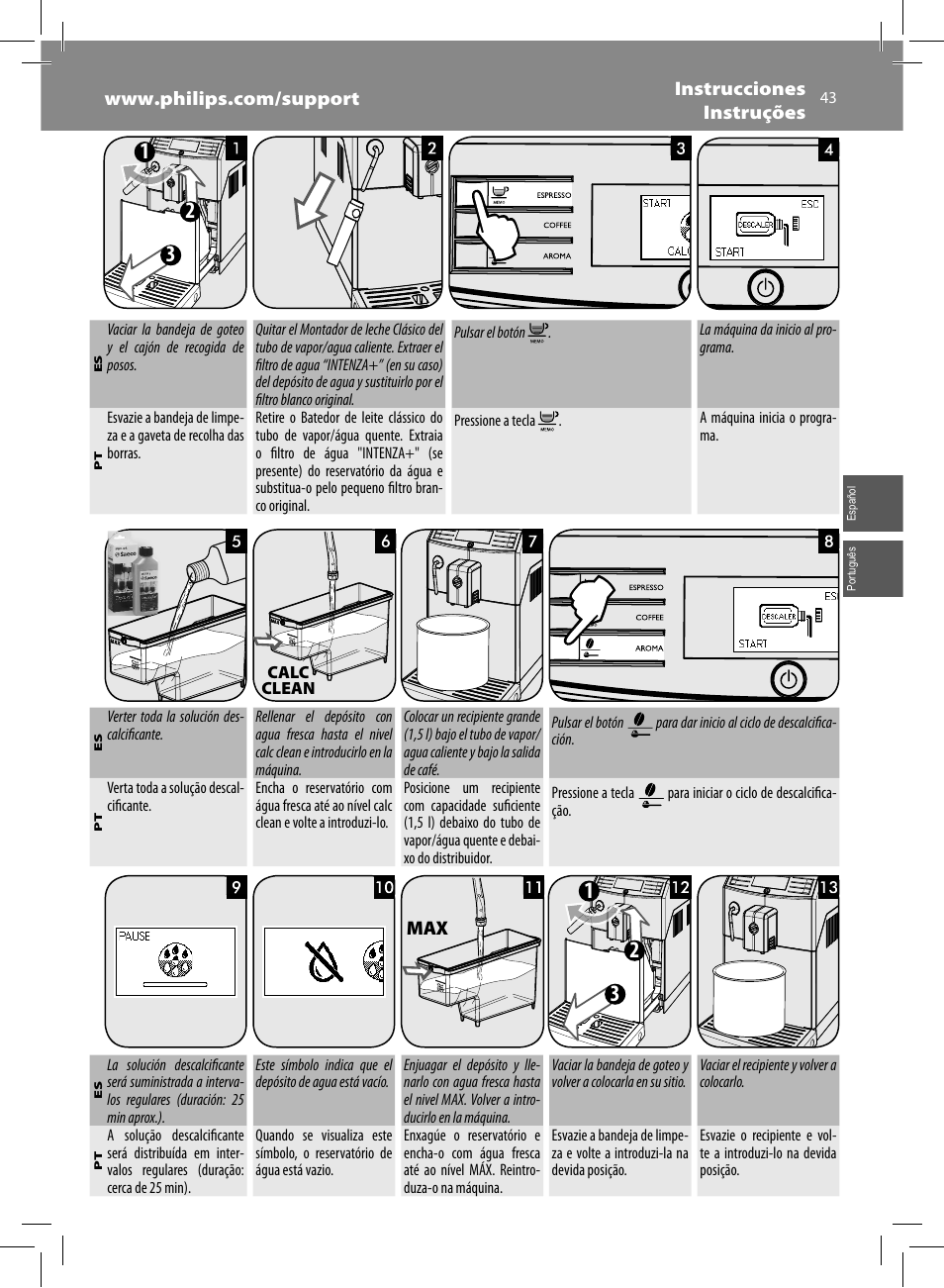 Philips Saeco Minuto Cafetera expreso súper automática User Manual | Page 43 / 96