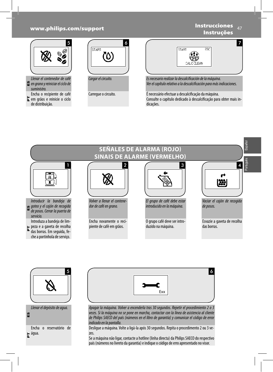 Philips Saeco Minuto Cafetera expreso súper automática User Manual | Page 47 / 96