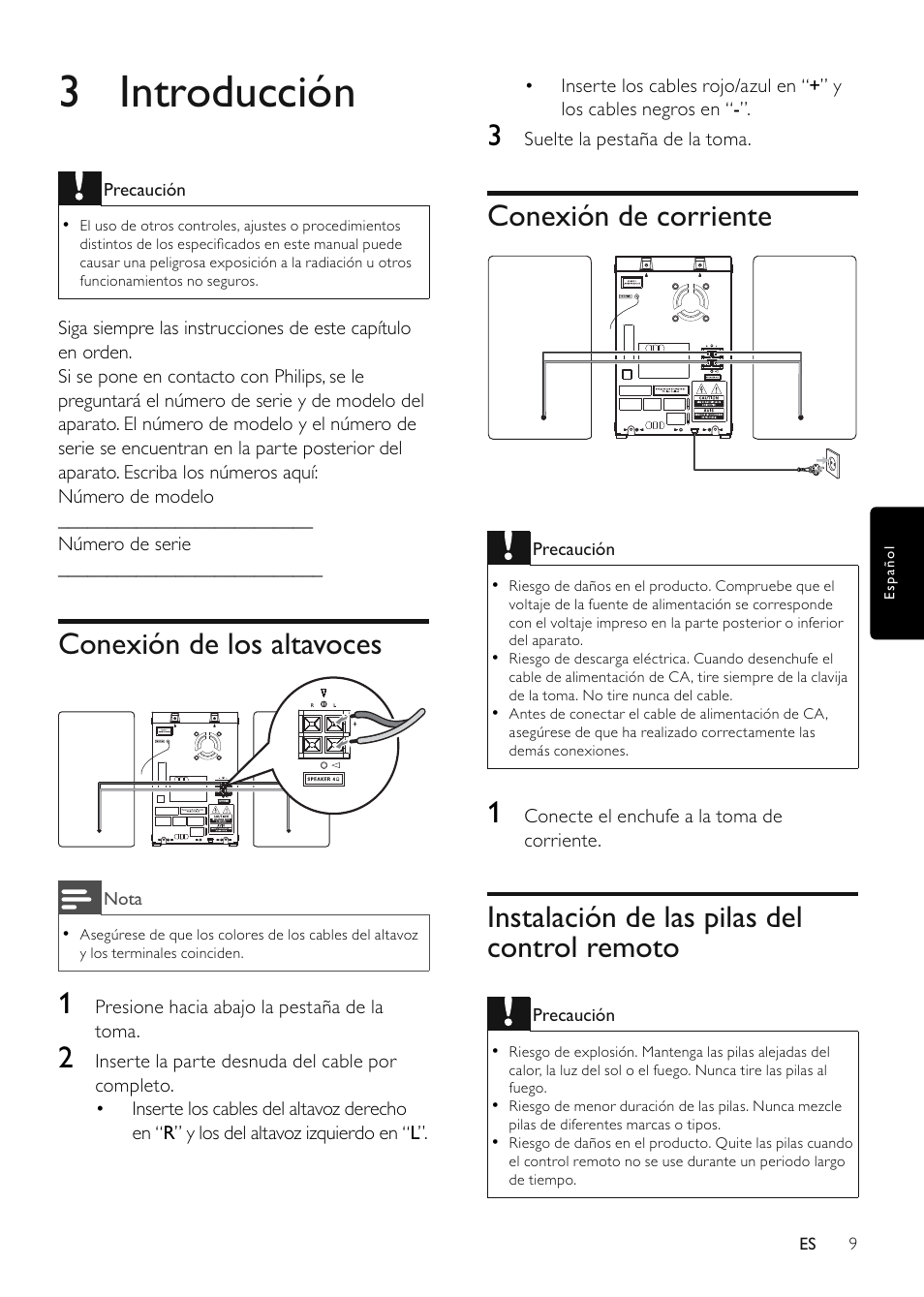3 introducción | Philips Microcadena clásica User Manual | Page 10 / 22