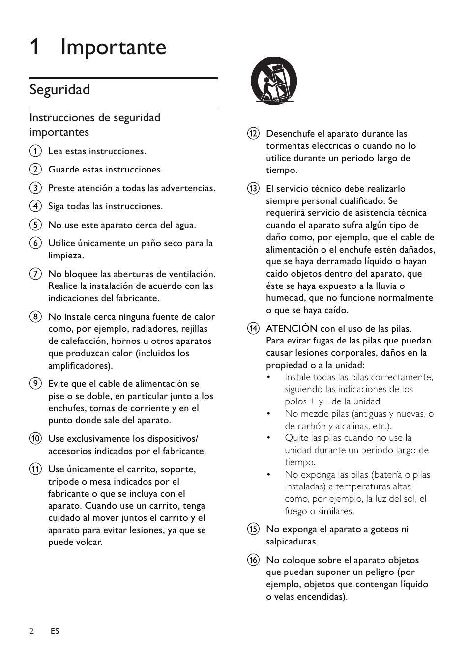 1 importante, Seguridad | Philips Microcadena clásica User Manual | Page 3 / 22