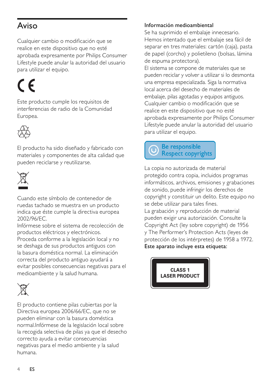 Philips Microcadena clásica User Manual | Page 5 / 22