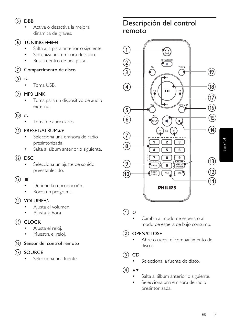 Philips Microcadena clásica User Manual | Page 8 / 22