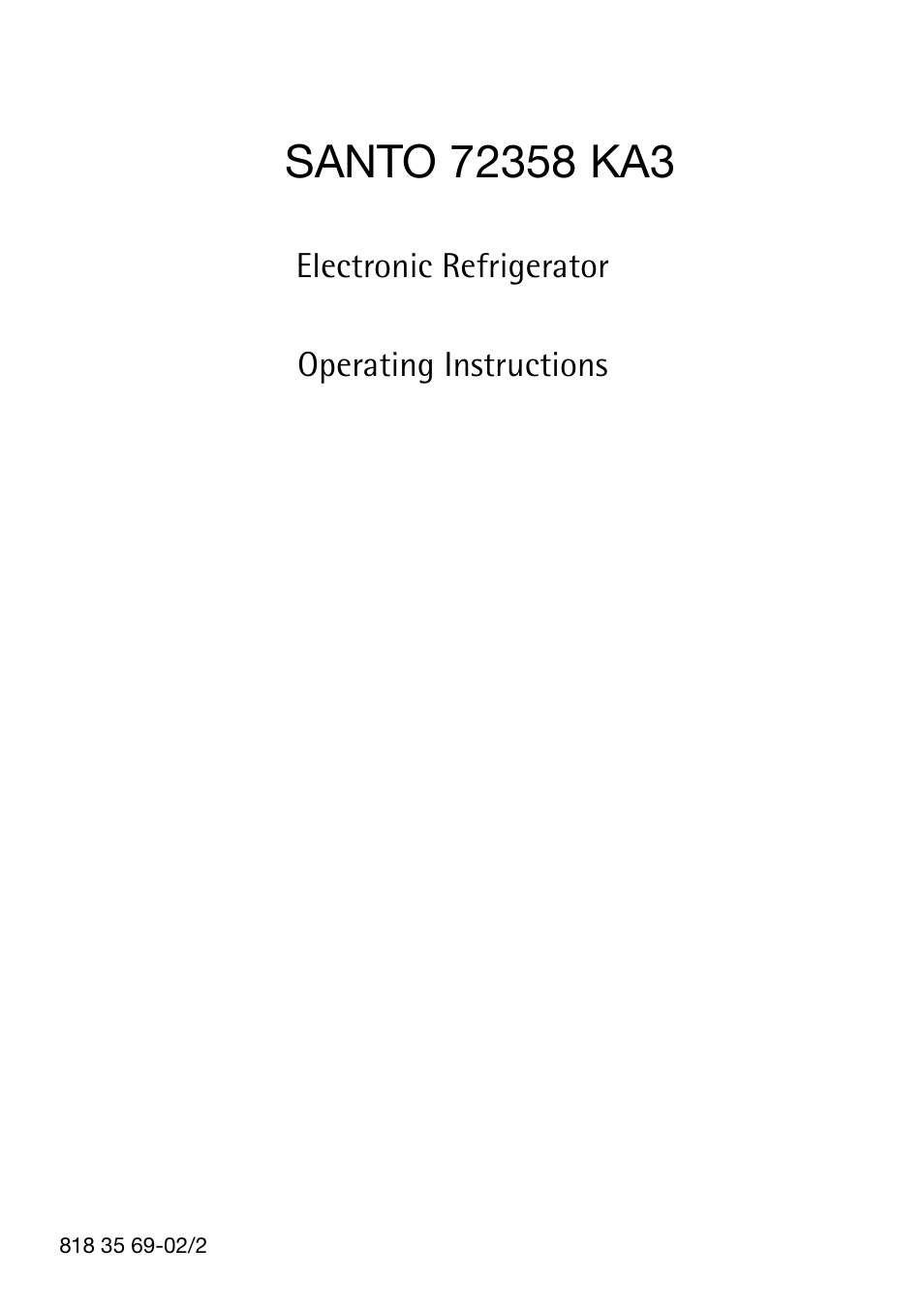 AEG SANTO 72358 KA3 User Manual | 64 pages
