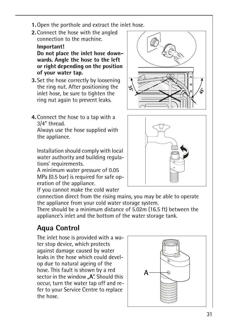 Aqua control | AEG LAVAMAT 50212 User Manual | Page 31 / 36