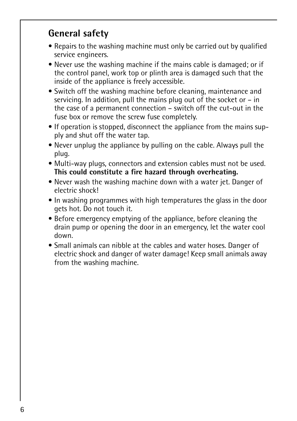 General safety | AEG LAVAMAT 50212 User Manual | Page 6 / 36