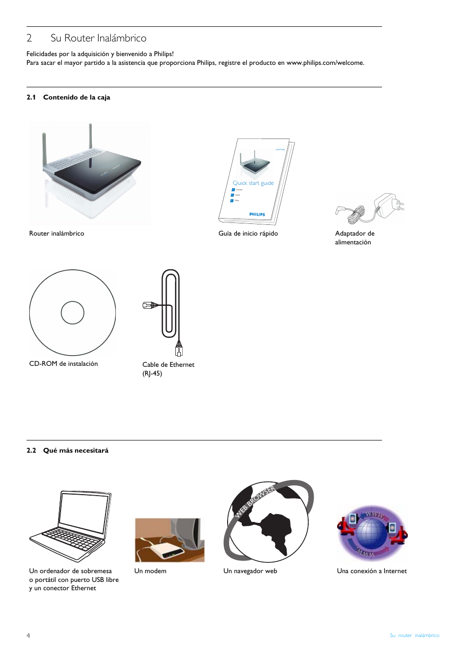 Philips Router inalámbrico User Manual | Page 6 / 24