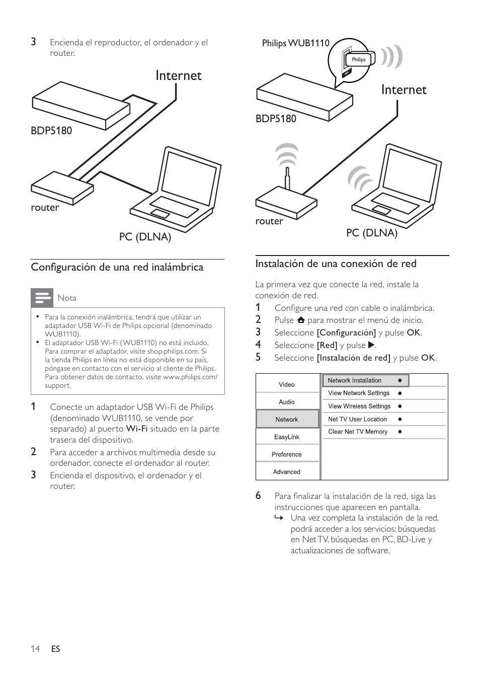 Philips 5000 series Reproductor de Blu-ray Disc User Manual | Page 14 / 55