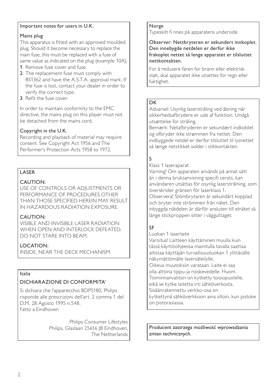 Philips 5000 series Reproductor de Blu-ray Disc User Manual | Page 2 / 55