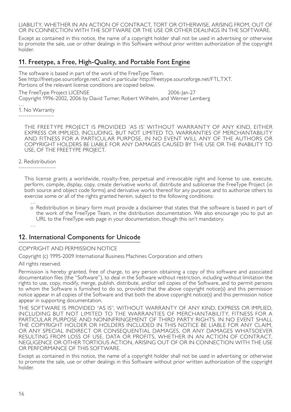 International components for unicode | Philips 5000 series Reproductor de Blu-ray Disc User Manual | Page 51 / 55