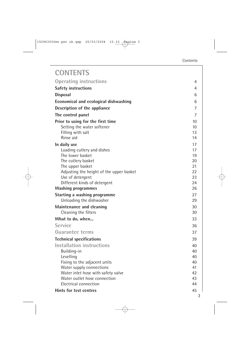 AEG FAVORIT 84470 VI User Manual | Page 3 / 48