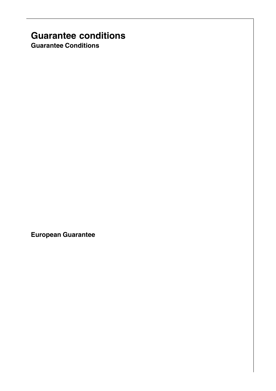 Guarantee conditions | AEG 2490 D User Manual | Page 11 / 18