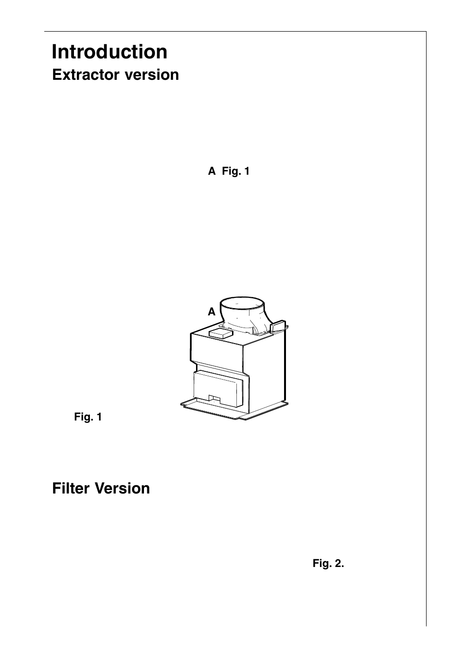 Introduction, Extractor version, Filter version | AEG 2490 D User Manual | Page 5 / 18