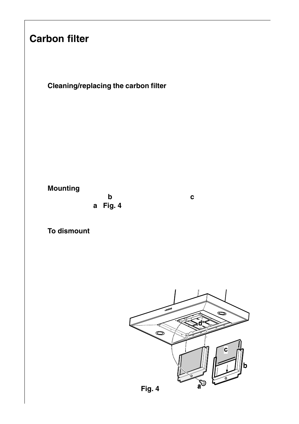 Carbon filter | AEG 2490 D User Manual | Page 8 / 18