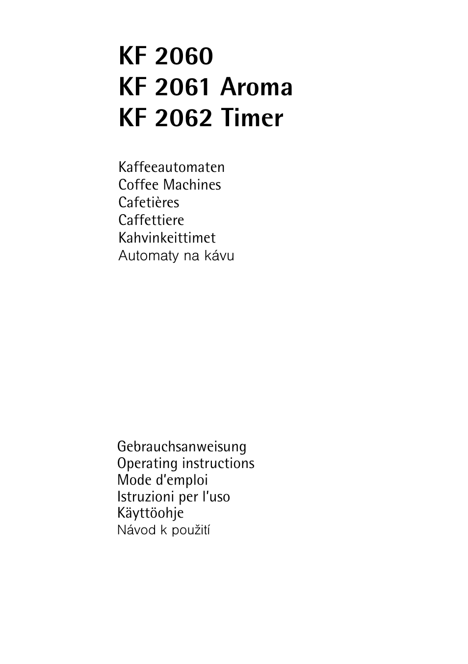 AEG KF 2061 AROMA User Manual | 10 pages