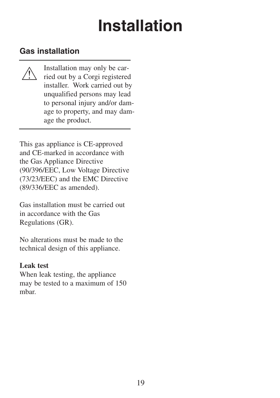Installation | AEG FM 6300G-AN User Manual | Page 19 / 32